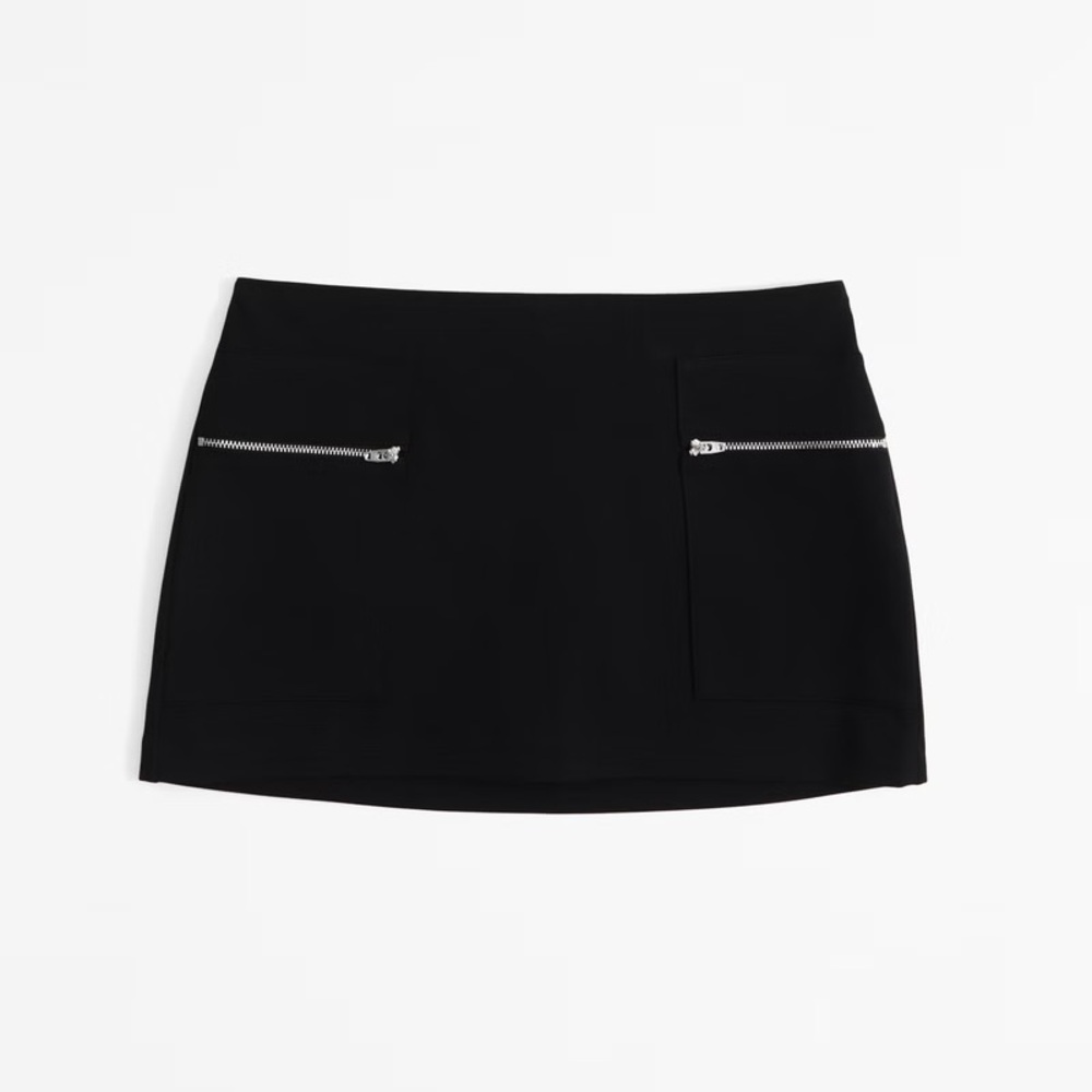 Mid Rise Zip Mini Skort